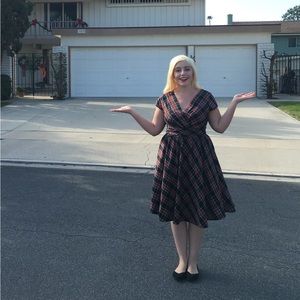 Retrolicious Plaid Dress XL